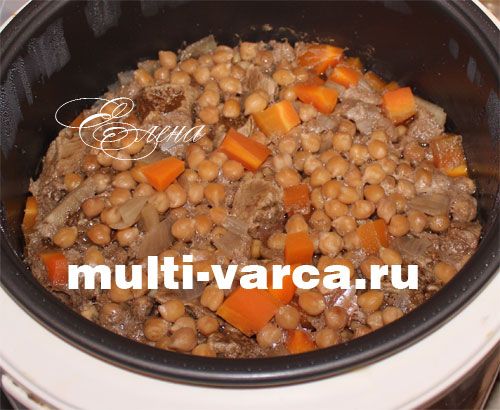 Нут із м'ясом у мультиварці. Крок четвертий