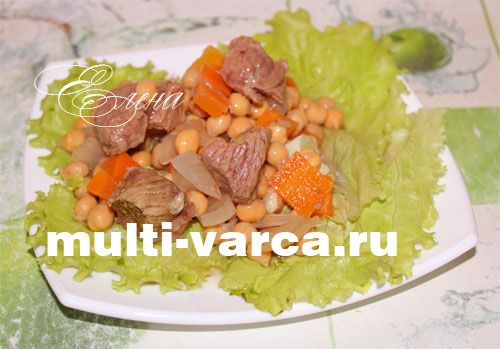 Нут із м'ясом у мультиварці. Крок п'ятий