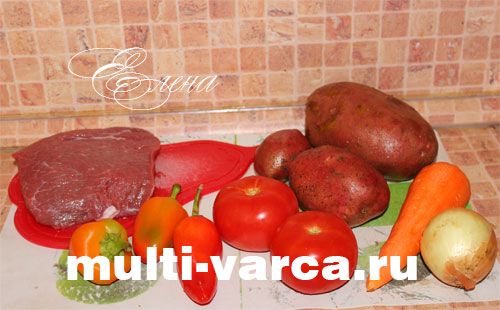 Продукти для приготування печені з яловичини в мультиварці